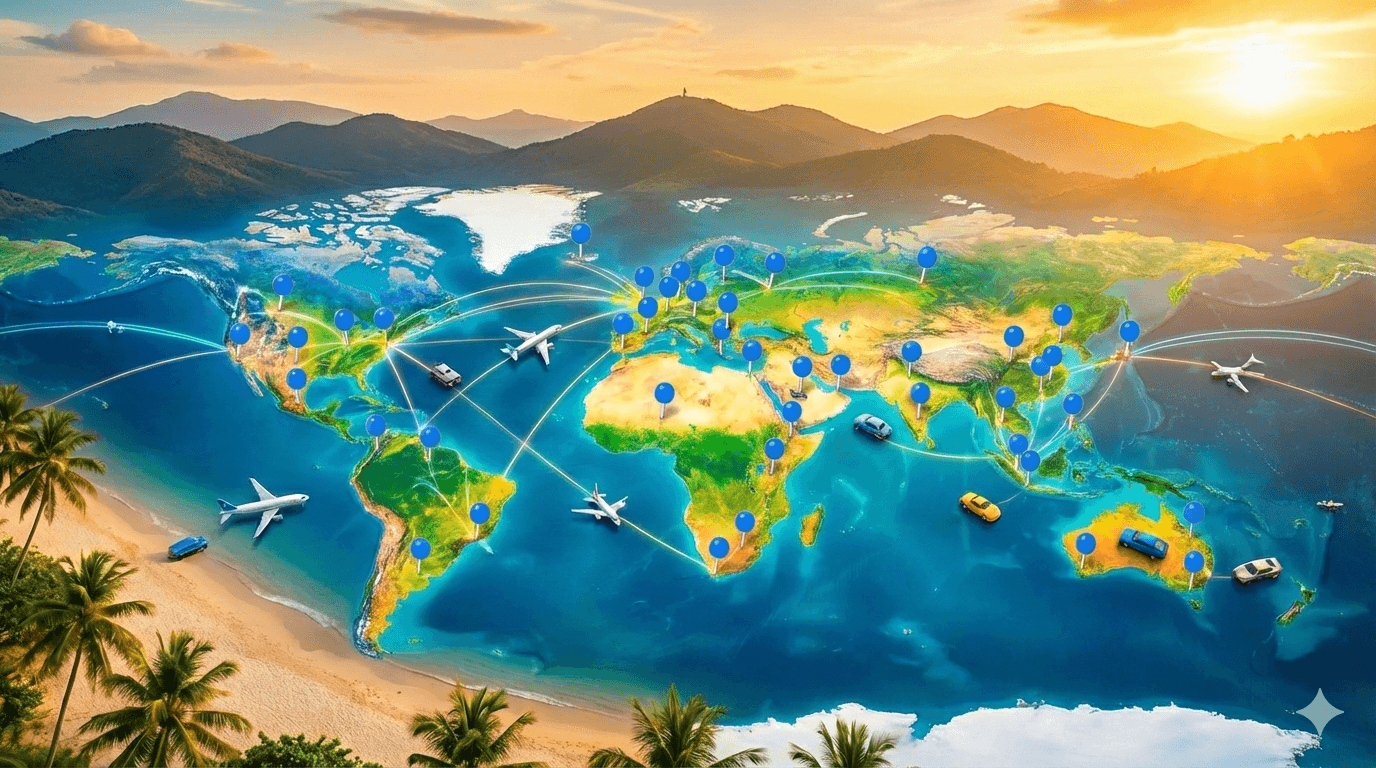 Travel map background